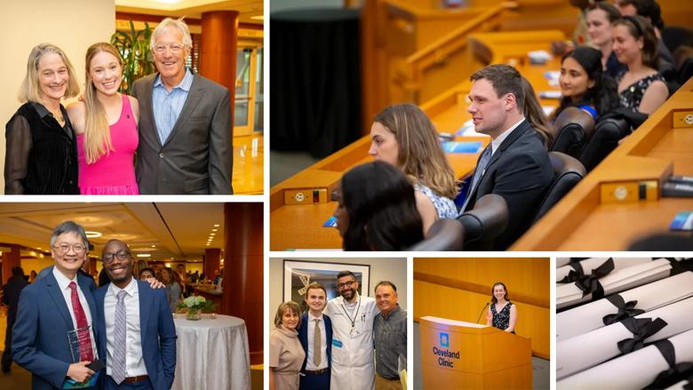 Collage of Lerner College of Medicine students at graduation