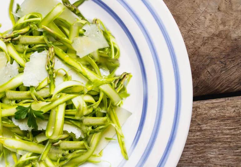 Shaved asparagus with parmesan and lemon