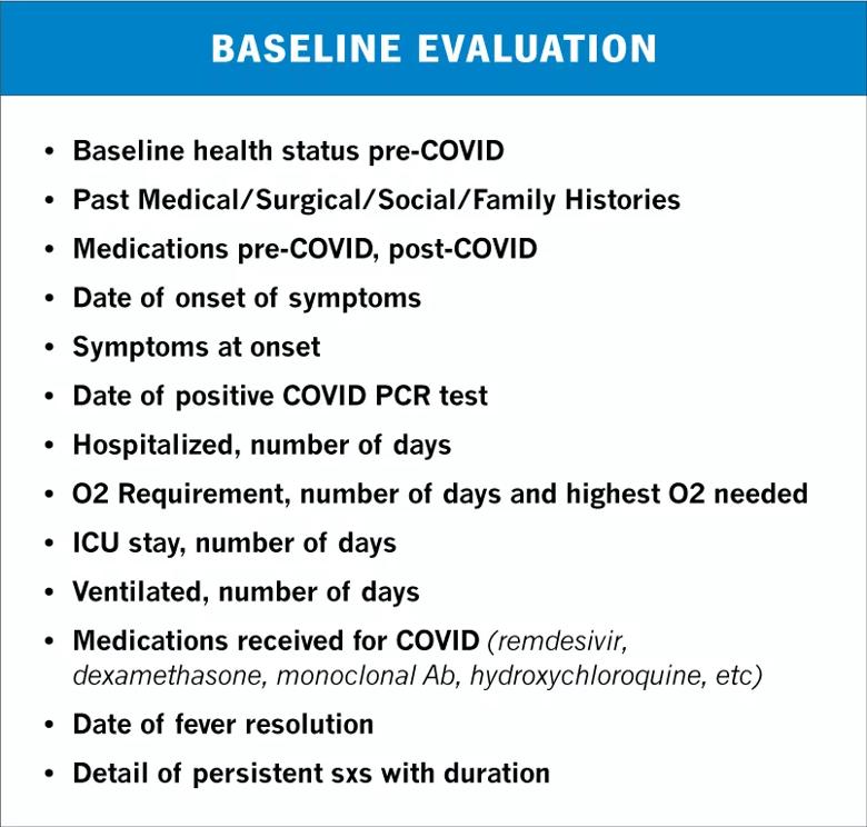 Baseline evaluation for reCOVer Clinic