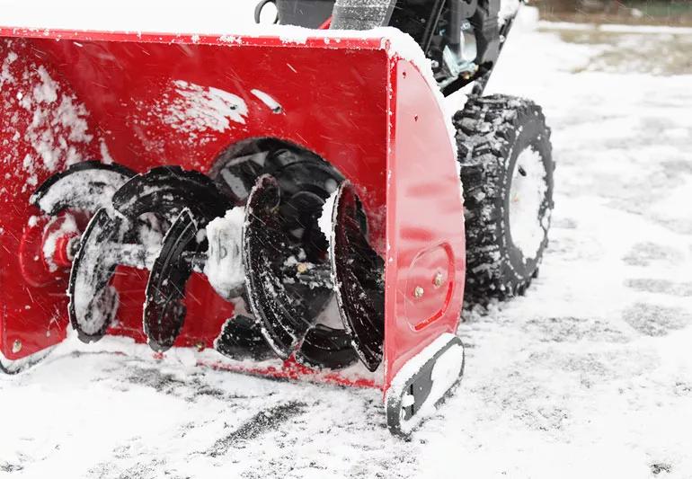 Snowblower blades in snow