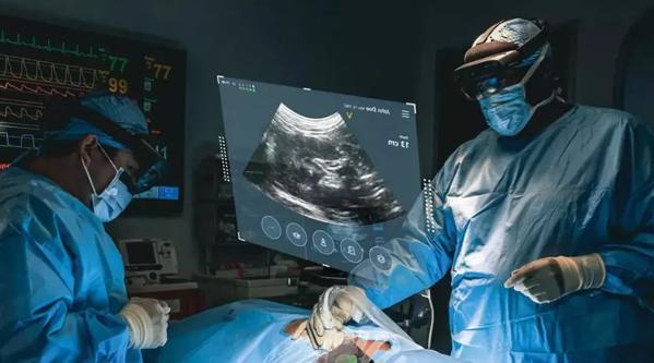 A surgeon using MediView VR.