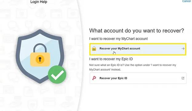 Recover your MyChart account